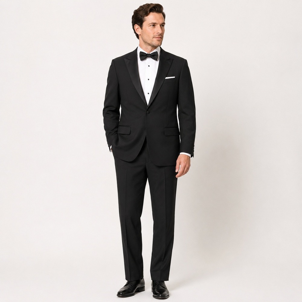 Brooks Brothers Tuxedo Vitale Barberis Canonico Wool Mens Black 40S 32x30 Milano